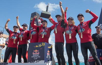 Sailors celebrate winning the cup